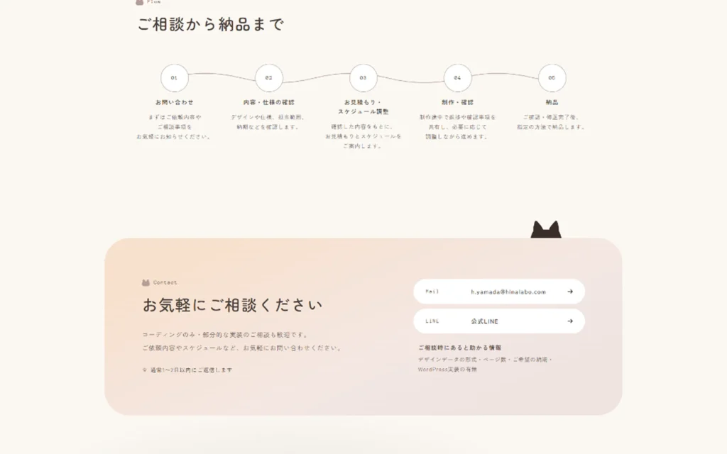 ひならぼポートフォリオお問い合わせボタン画像